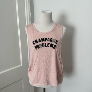 Express Women's M Champagne Problems Tank - Pink